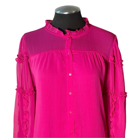 CeCe Pink Ruffle Blouse - Picture 3 of 10
